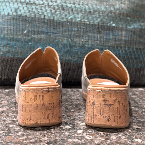 b.o.c. Women's Light Gray Mule cork wedge open-toe sandals - Picture 5 of 15